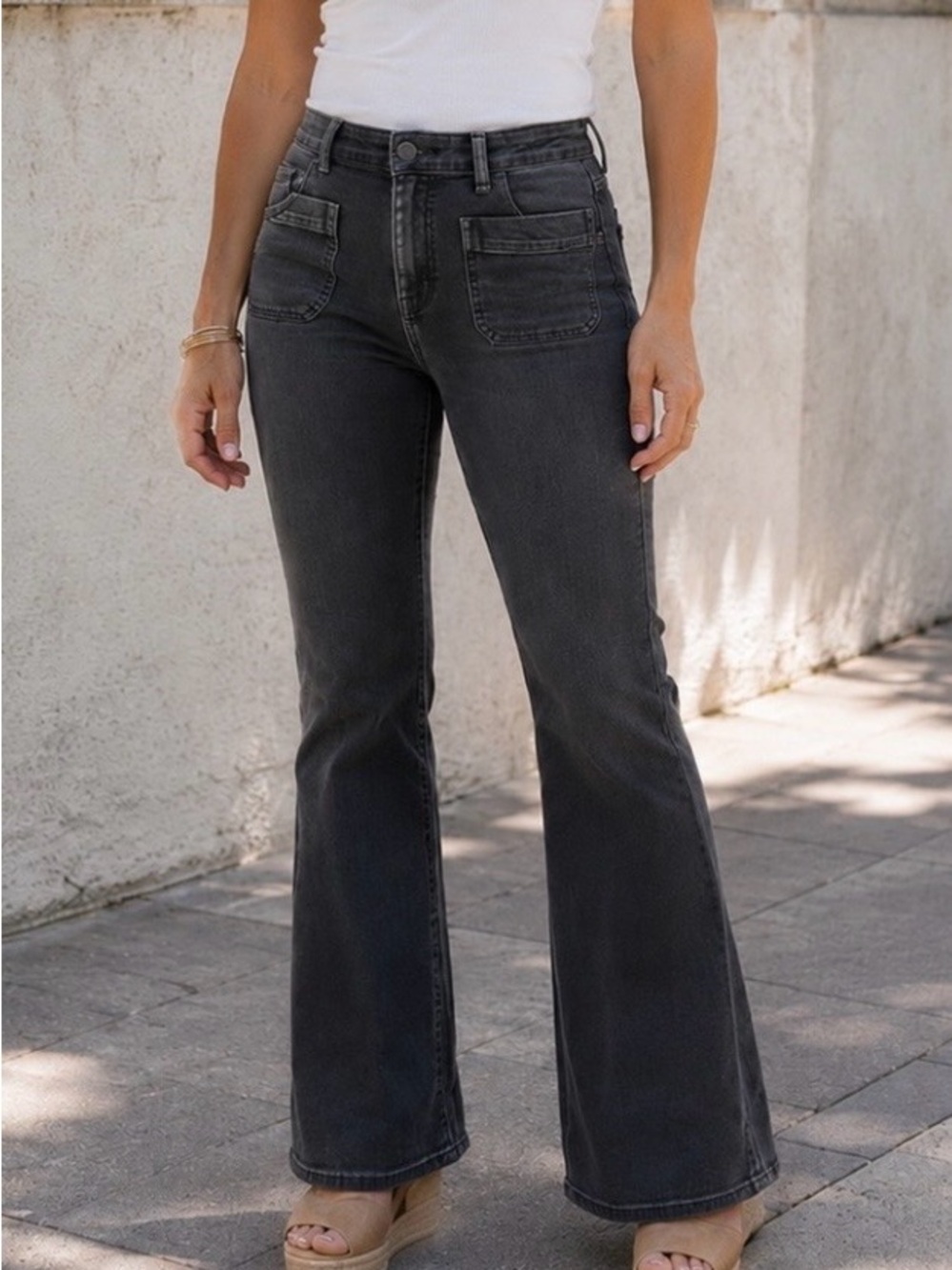 PILCRO Anthropologie Icon Flare in black